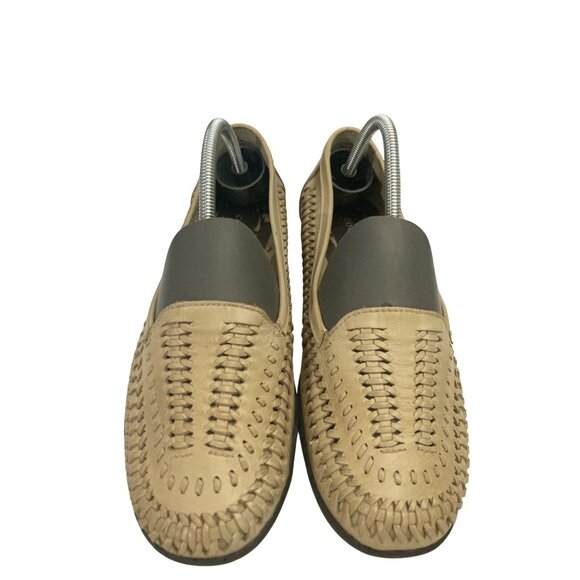Covington Women's Size 8 Beige Leather Woven Slip-On  Loafers Casual Shoes - Picture 2 of 8